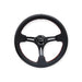 NRG Reinforced Steering Wheel 350mm 3" Deep (Black Leather / Red Stitch) - Lunaticsco