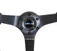 NRG Reinforced Steering Wheel (350mm / 3in. Deep) Bk Leather w/Bk BBall Stitch (Odi Bakchis Edition) - Lunaticsco