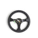 NRG Reinforced Steering Wheel (350mm / 3in. Deep) Bk Leather w/Bk BBall Stitch (Odi Bakchis Edition) - Lunaticsco