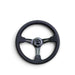 NRG Reinforced Steering Wheel (350mm / 3in. Deep) Black Leather w/ Alcantara Stitching - Lunaticsco