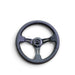 NRG Reinforced Steering Wheel (350mm / 3in. Deep) Black Leather w/ Black Stitching - Lunaticsco