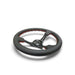 NRG Reinforced Steering Wheel (350mm / 3in. Deep) Black Leather/Red Stitch & Blk 3-Spoke w/Slits - Lunaticsco