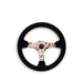 NRG Reinforced Steering Wheel (350mm / 3in. Deep) Blk Suede Floral Dipped w/ Blk Baseball Stitch - Lunaticsco
