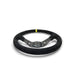 NRG Reinforced Steering Wheel (350mm / 3in. Deep) Blk Suede w/NRG Arrow Cut 2-Spoke & Yellow Mark - Lunaticsco