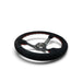 NRG Reinforced Steering Wheel (350mm / 3in. Deep) Blk Suede w/Red Stitching & 5mm Spokes w/Slits - Lunaticsco