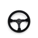 NRG Reinforced Steering Wheel (350mm / 3in. Deep) Blk Suede/Blk Bball Stitch w/5mm Matte Black Spoke - Lunaticsco