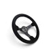 NRG Reinforced Steering Wheel (350mm / 3in. Deep) Blk Suede/Blk Bball Stitch w/5mm Matte Black Spoke - Lunaticsco