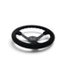NRG Reinforced Steering Wheel (350mm / 3in. Deep) Blk Suede/Blk Bball Stitch w/5mm Matte Black Spoke - Lunaticsco