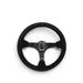 NRG Reinforced Steering Wheel (350mm / 3in. Deep) Blk Suede/Red BBall Stitch w/5mm Matte Blk Spokes - Lunaticsco