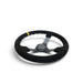 NRG Reinforced Steering Wheel (350mm / 3in. Deep) Blk Suede/X-Stitch w/5mm Blk Spoke & Yellow CM - Lunaticsco