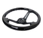 NRG Reinforced Steering Wheel (350mm / 3in. Deep) Blk Wood w/Blk Matte Spoke/Black Center Mark - Lunaticsco