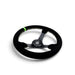 NRG Reinforced Steering Wheel 350mm/3in. Deep Blk Suede/ Neon Green Stitch w/5mm Matte Black Spoke - Lunaticsco