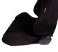 NRG Sport Seats (Pair) Type-R Suede w/NRG Logo - Black w/Red Stitching - Lunaticsco