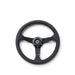 NRG Sport Steering Wheel (350mm / 1.5in Deep) Black Leather Black Stitch w/Matte Black Solid Spokes - Lunaticsco