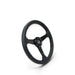 NRG Sport Steering Wheel (350mm / 1.5in Deep) Black Leather Black Stitch w/Matte Black Solid Spokes - Lunaticsco