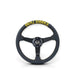 NRG Sport Steering Wheel (350mm / 1.5in Deep) Black Leather/Gold Stitch w/Matte Black Solid Spokes - Lunaticsco