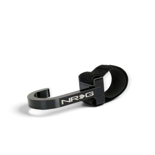 NRG Steering Wheel Hook CNC Aluminum w/ Laser Logo - Black - Lunaticsco