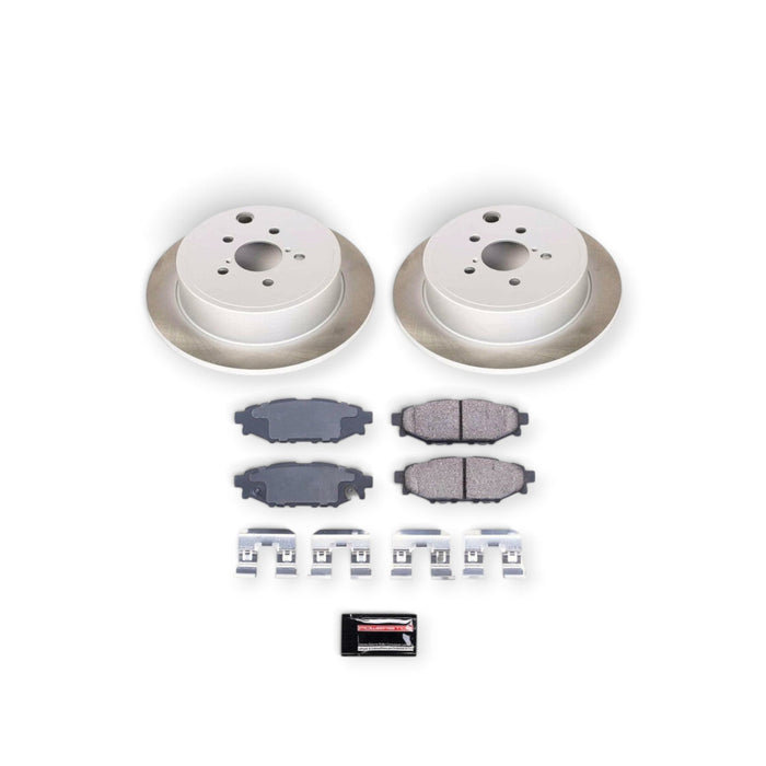 Power Stop 10-14 Subaru Outback Rear Semi-Coated Rotor Kit - LunaticsCo