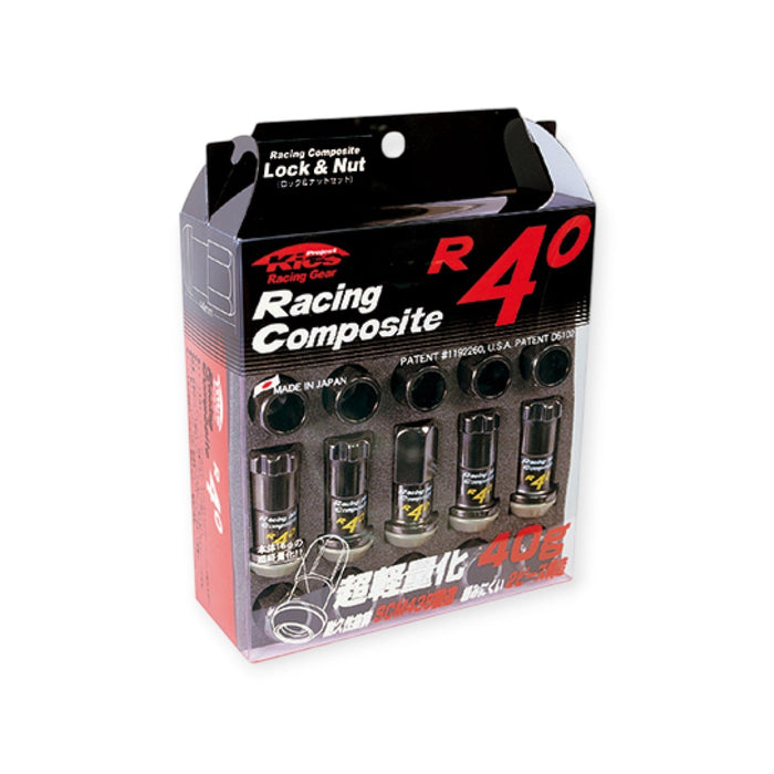 Project Kics R40 Lug Nuts Black | M12x1.25 (16 Lug Nuts + 4 Locks) - Lunaticsco