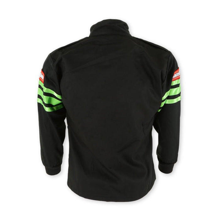 RaceQuip Black/Green Trim SFI-1 Jacket Youth - Medium (Part #1960793) - Lunatics Company
