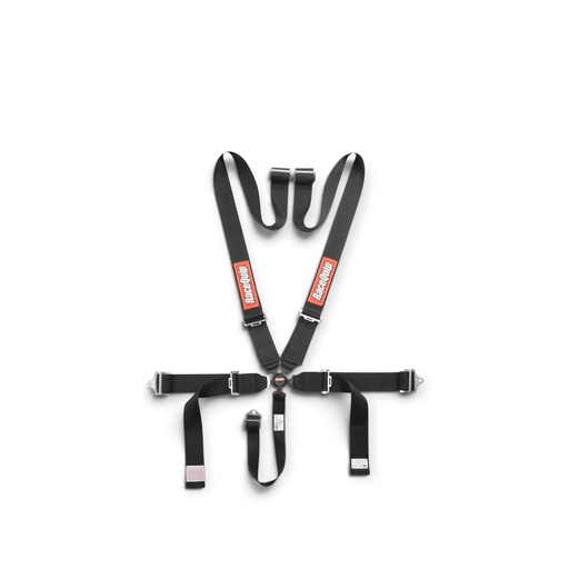 RaceQuip Camlock 5-Point 2In Racing Harness, SFI 16.1, Pull-Down Lap, Black - LunaticsCo