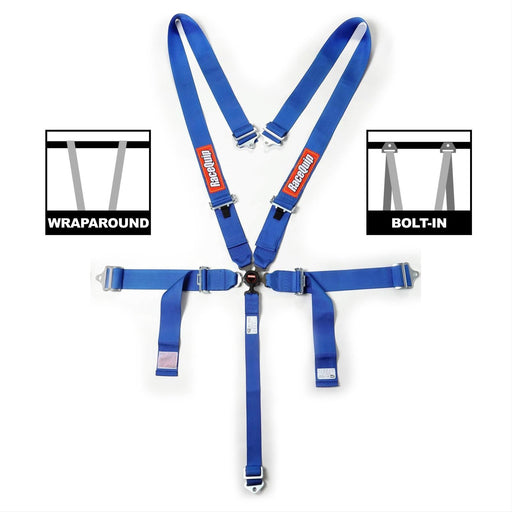 RaceQuip Camlock 5-Point 2In Racing Harness, SFI 16.1, Pull-Down Lap, Blue - LunaticsCo