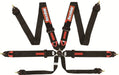 RaceQuip Camlock 6-Point 2In Racing Harness, FIA 8853, Pull-Down Lap, Black (Part #851001) - Lunatics Company