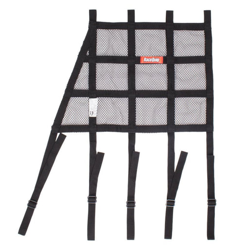RaceQuip Hybrid Style Window Net, SFI 27.1, 18H x 18W, Black (Angle Front) - LunaticsCo