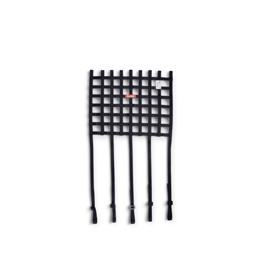 RaceQuip Ribbon Style Race Car Window Net w/1In Mounting Straps / SFI 27.1 Certified Blk 15 H X 18 W - LunaticsCo