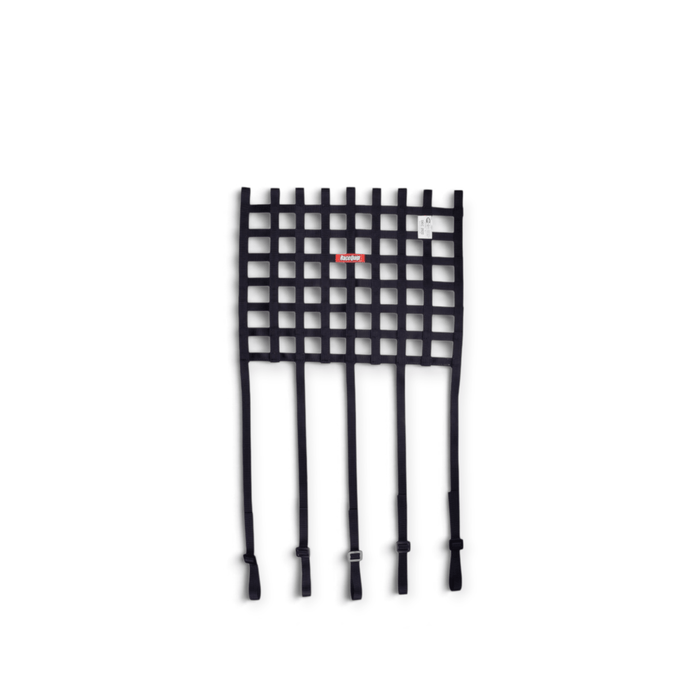 RaceQuip Ribbon Style Race Car Window Net w/1In Mounting Straps / SFI 27.1 Certified Blk 15 H X 18 W - LunaticsCo