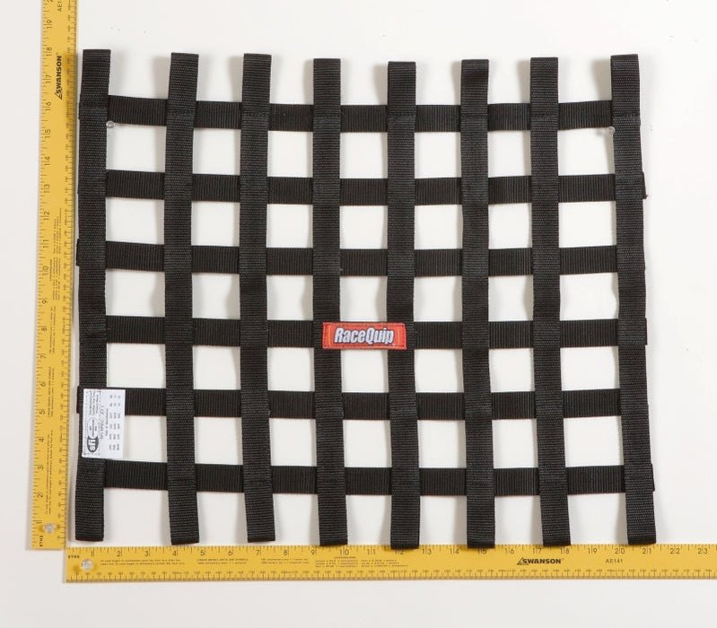 RaceQuip Ribbon Style Window Net, SFI 27.1, 18H x 21W, Black (Part #726004) - Lunatics Company