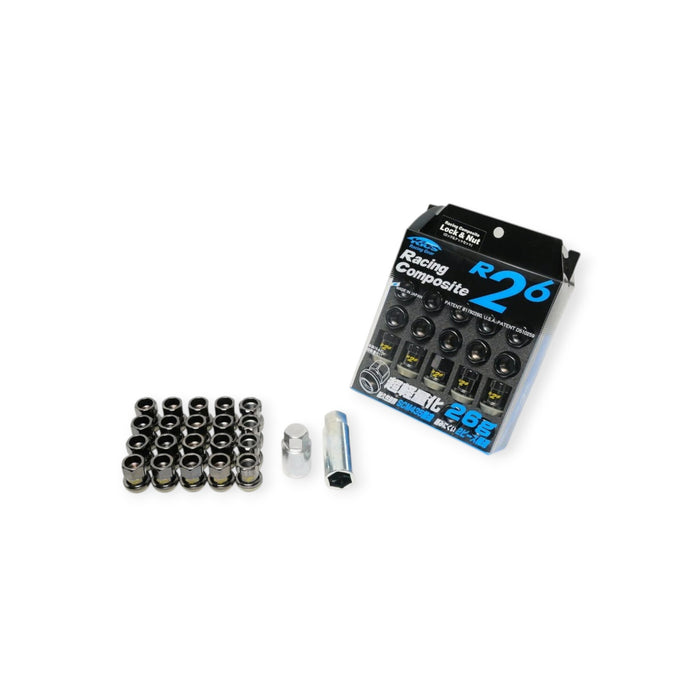 Project Kics R26 Lug Nuts Black | M12x1.50 (16 Lug Nuts + 4 Locks)