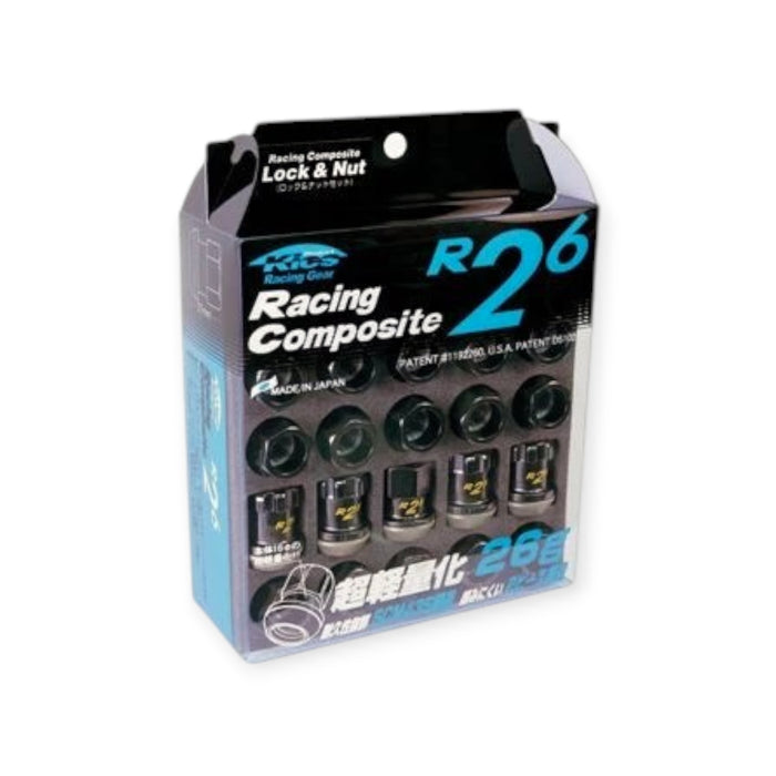 Project Kics R26 Lug Nuts Black | M12x1.50 (16 Lug Nuts + 4 Locks)