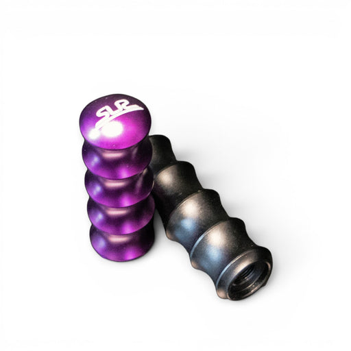 SLR Ribbed Aluminum Shift Knob 120mm (Purple/Black) - Lunaticsco