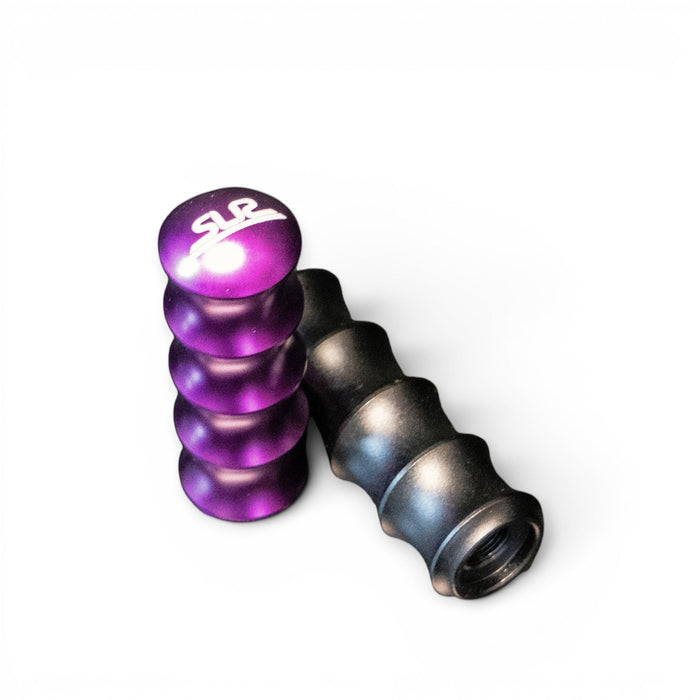SLR Ribbed Aluminum Shift Knob 120mm (Purple/Black) - Lunaticsco