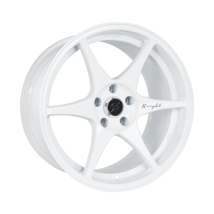 Stage Wheels Knight 18x9.5 +12mm 5x114.3 CB: 73.1 Color: White - Lunaticsco