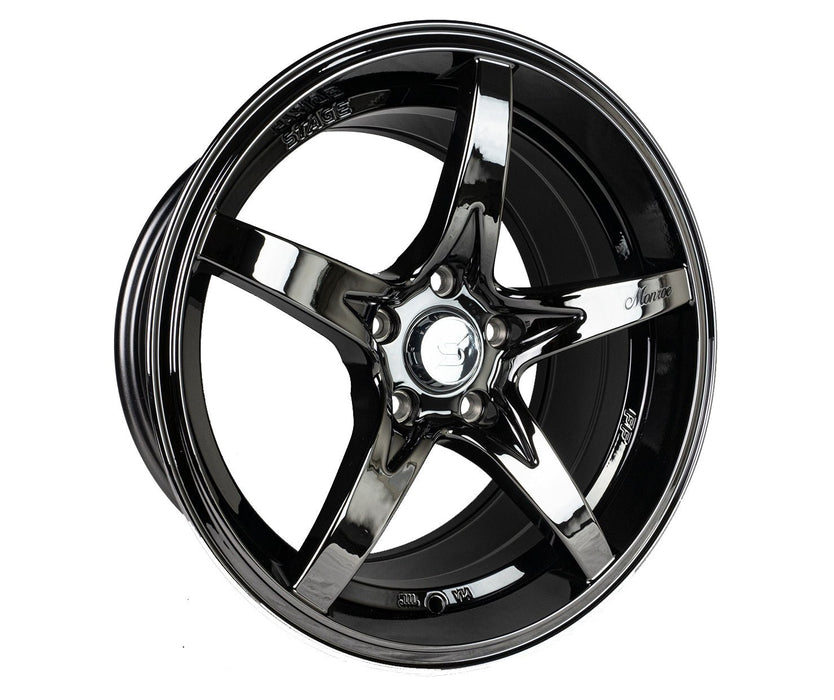 Stage Wheels Monroe 17x9 +12mm 5x120 CB: 74.1 Color: Black Chrome - Lunaticsco