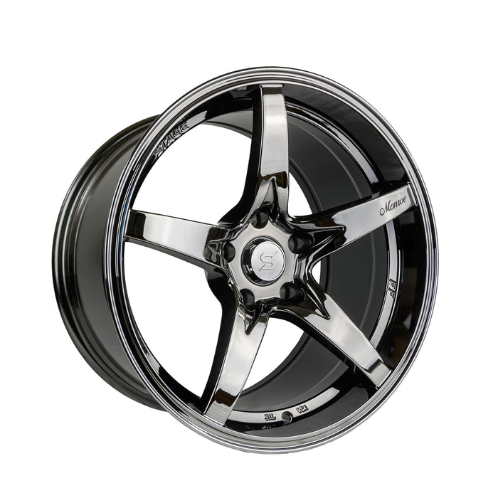 Stage Wheels Monroe 18x9 +22mm 5x114.3 CB: 73.1 Color: Black Chrome - Lunaticsco