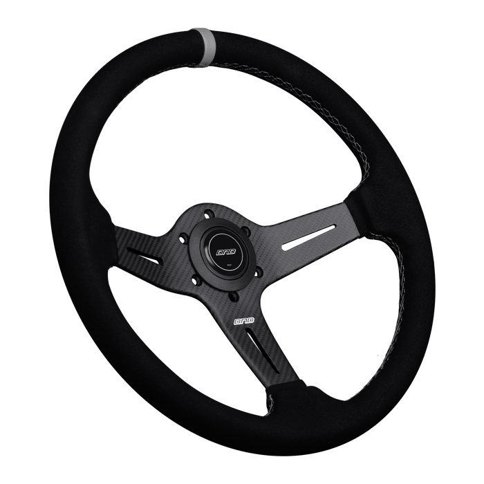 DND Performance Matte Carbon Fiber Steering Wheel Suede 350mm 60mm Deep