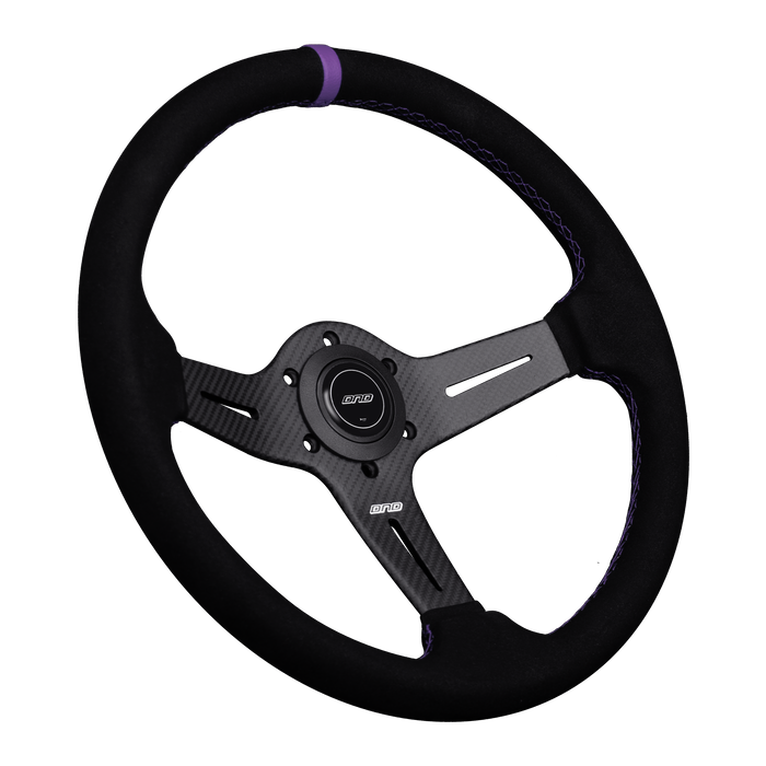 DND Performance Matte Carbon Fiber Steering Wheel Suede 350mm 60mm Deep
