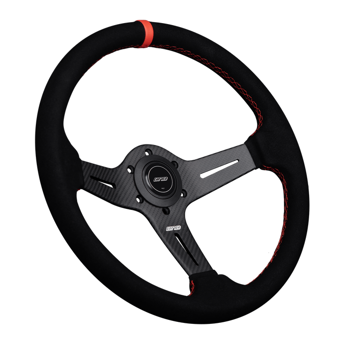 DND Performance Matte Carbon Fiber Steering Wheel Suede 350mm 60mm Deep