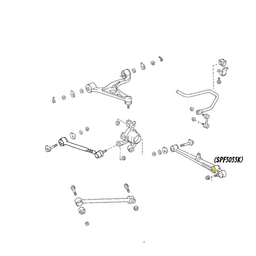 SuperPro Rear Control Arm Lower - Shock Mount Bushing Kit (SPF3033K) SC/GS/Cressida/Supra - Lunaticsco