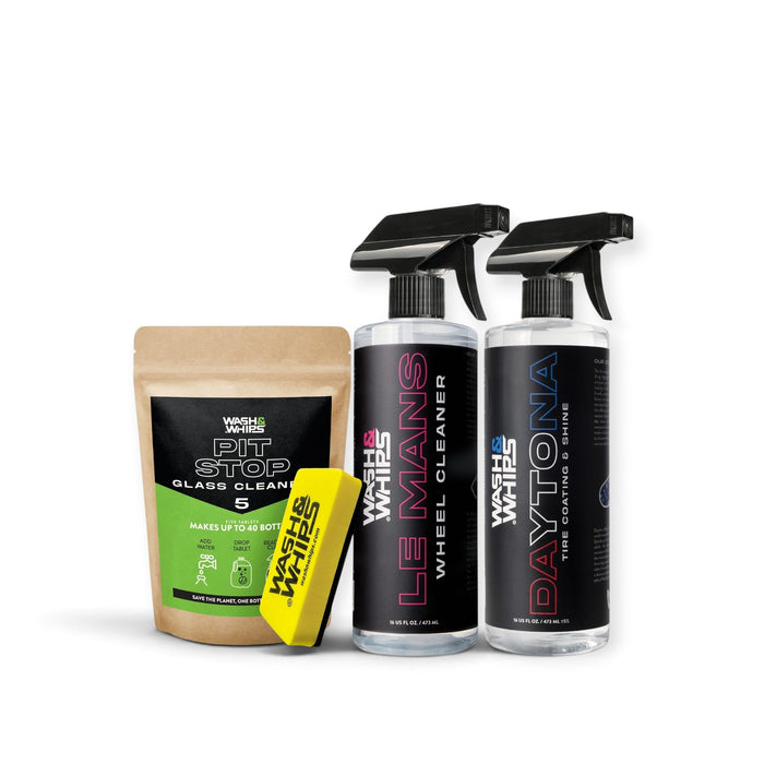 WASH&WHIPS Wheel & Tire Wash & Shine Kit - $48 Value - LunaticsCo