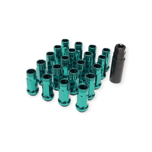 Wheel Mate 12x1.25 48mm Muteki SR48 Green Blue Open End Lug Nuts (QTY 20) - Lunaticsco