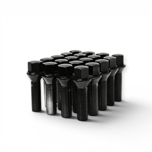 Wheel Mate Mevius Lug Bolt Set of 20 - Black 12x1.50 27mm Cone 60 DEG TAP - Lunaticsco