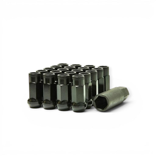 Wheel Mate Monster Open End Lug Nut Set of 20 - Black 1/2in - Lunaticsco