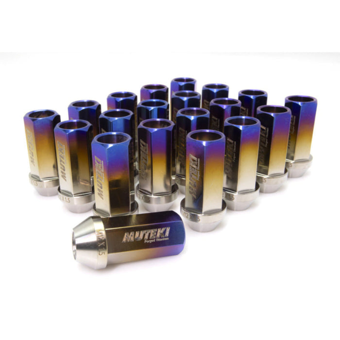 Wheel Mate Muteki Open End Lug Nuts Burned Titanium 12x1.25 - Set of 20 - Lunaticsco