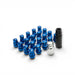 Wheel Mate Muteki SR35 Close End Lug Nuts w/ Lock Set - Blue 12x1.25 35mm - Lunaticsco