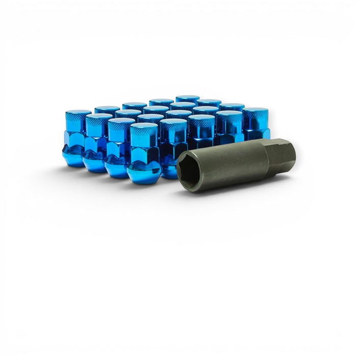 Wheel Mate Muteki SR35 Close End Lug Nuts w/ Lock Set - Blue 12x1.50 35mm - Lunaticsco