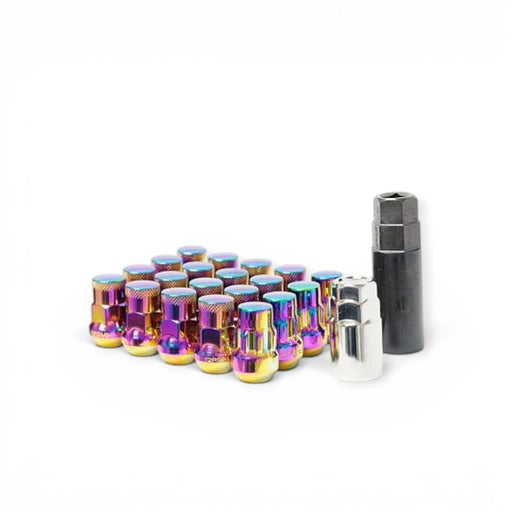 Wheel Mate Muteki SR35 Close End Lug Nuts w/ Lock Set - Neon 12x1.25 35mm - Lunaticsco